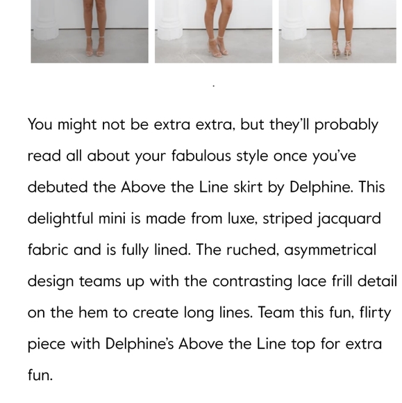 Nwt Delphine metallic suiting silver pinstriped sheer tip sleeve skirt set 4 - Picture 4 of 9